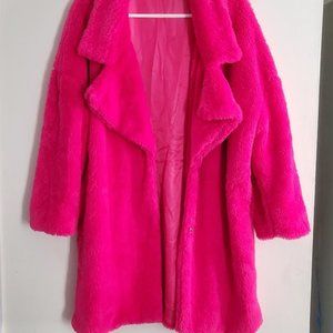 Faux Fur Pink Coat